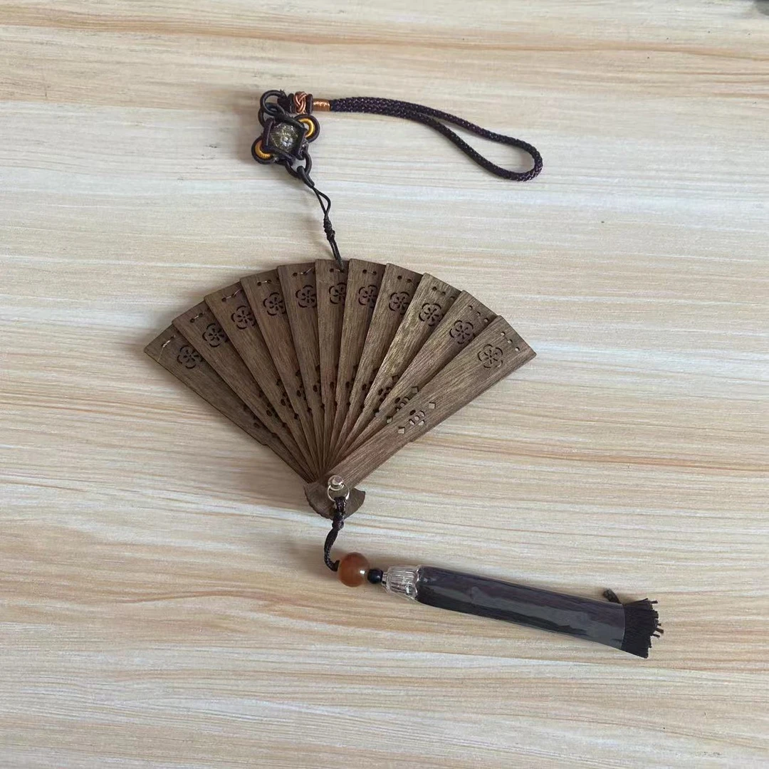 金丝楠扇子车挂件