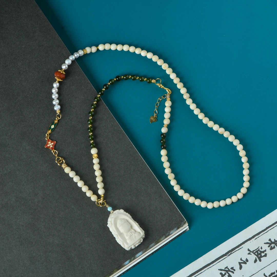 猛犸牙精雕无相佛牌吊坠0.5脖挂