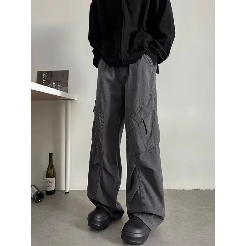 2024新款宽松休闲裤男韩版潮流百搭裤子夏季薄款坠感阔腿拖地长裤