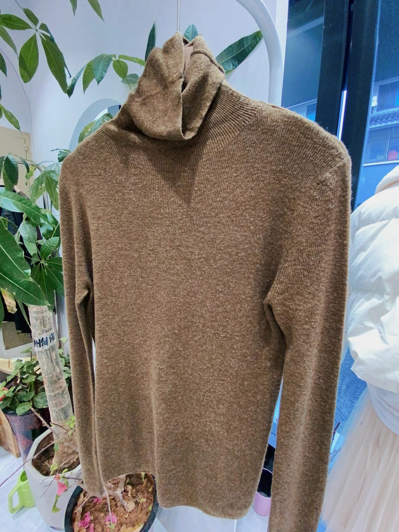 自由领超细羊毛打底衫女秋冬套头