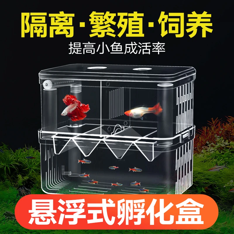 鱼缸隔离盒孔雀鱼繁殖盒孵化盒斗鱼热带鱼小鱼幼鱼特大号产房