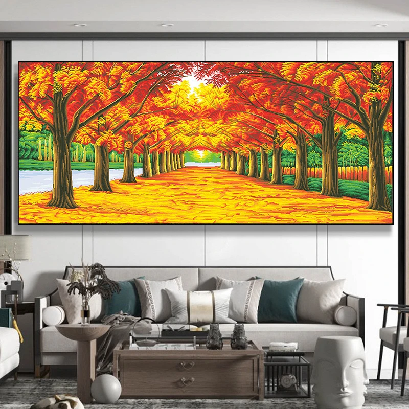 【800】黄金满地十字绣大格四股180×85