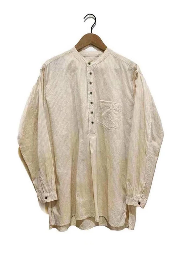 左岸迷香/条纹印花棉衬衫（男女同款）/Z24FW9003