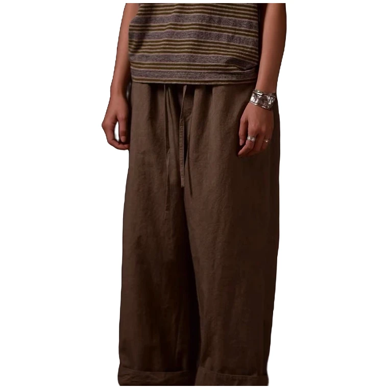 ZUO AN MI XIANG/左岸迷香/2022春夏/植绿长裤3006直筒纯色亚麻