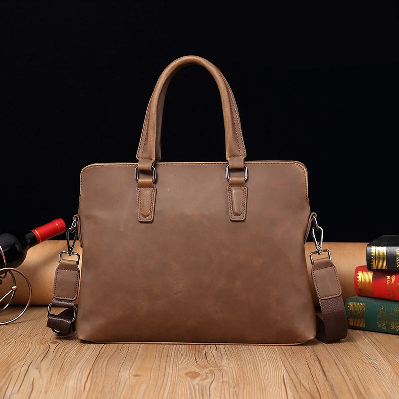男士包手提包单肩包复古男包公文包商务电脑包男式斜挎包公事包