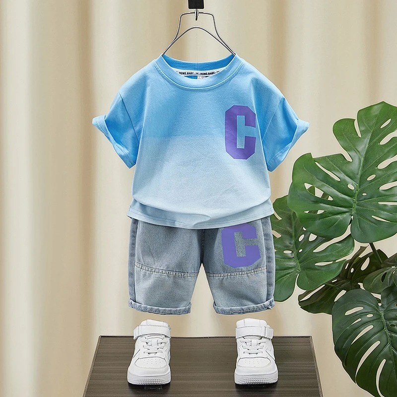 男童夏装2025新款韩版时髦酷帅薄款两件套儿童夏季洋气炸街潮童装