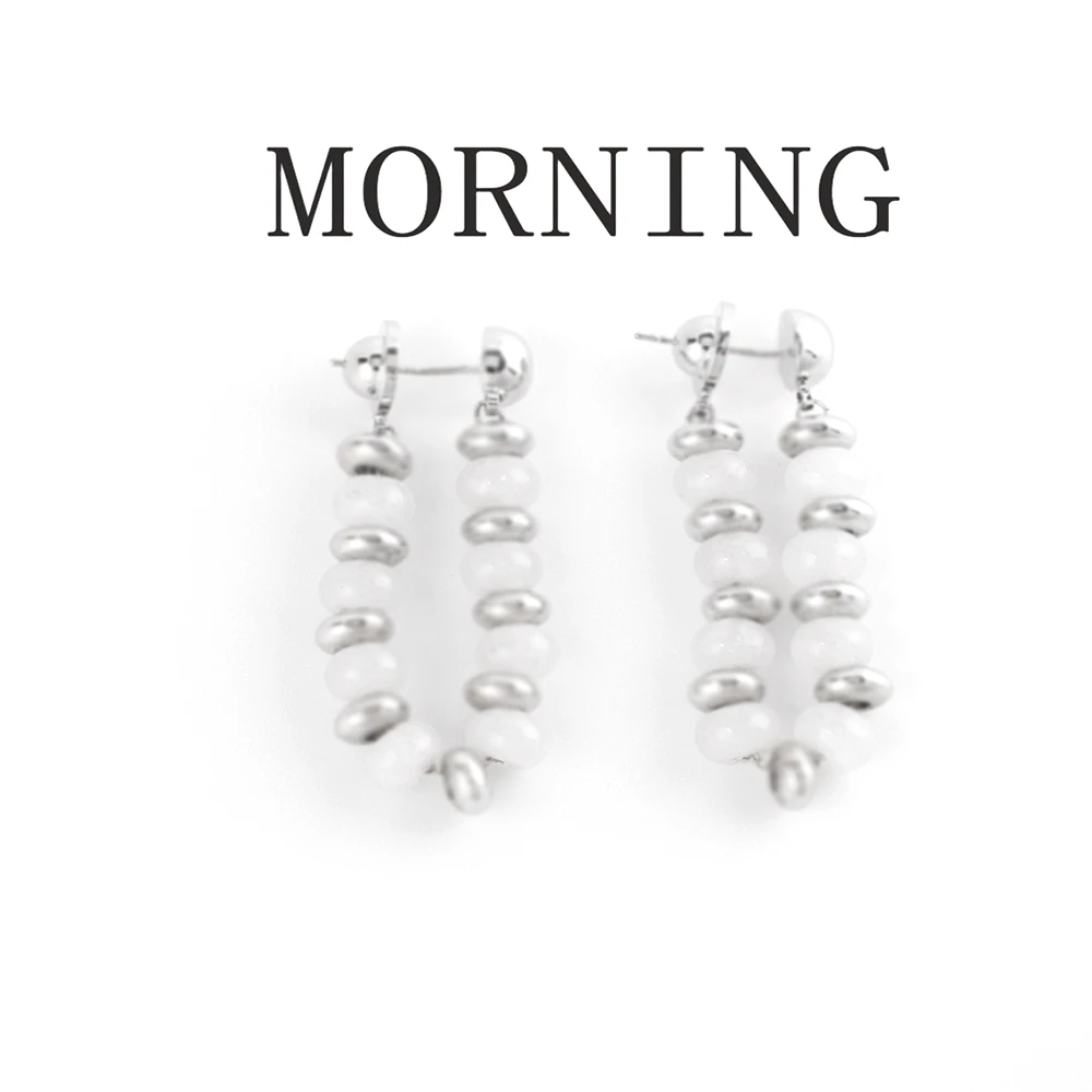 铜合金无非金属耳饰 MORNING/早安日记轻奢百搭气质耳环-8957