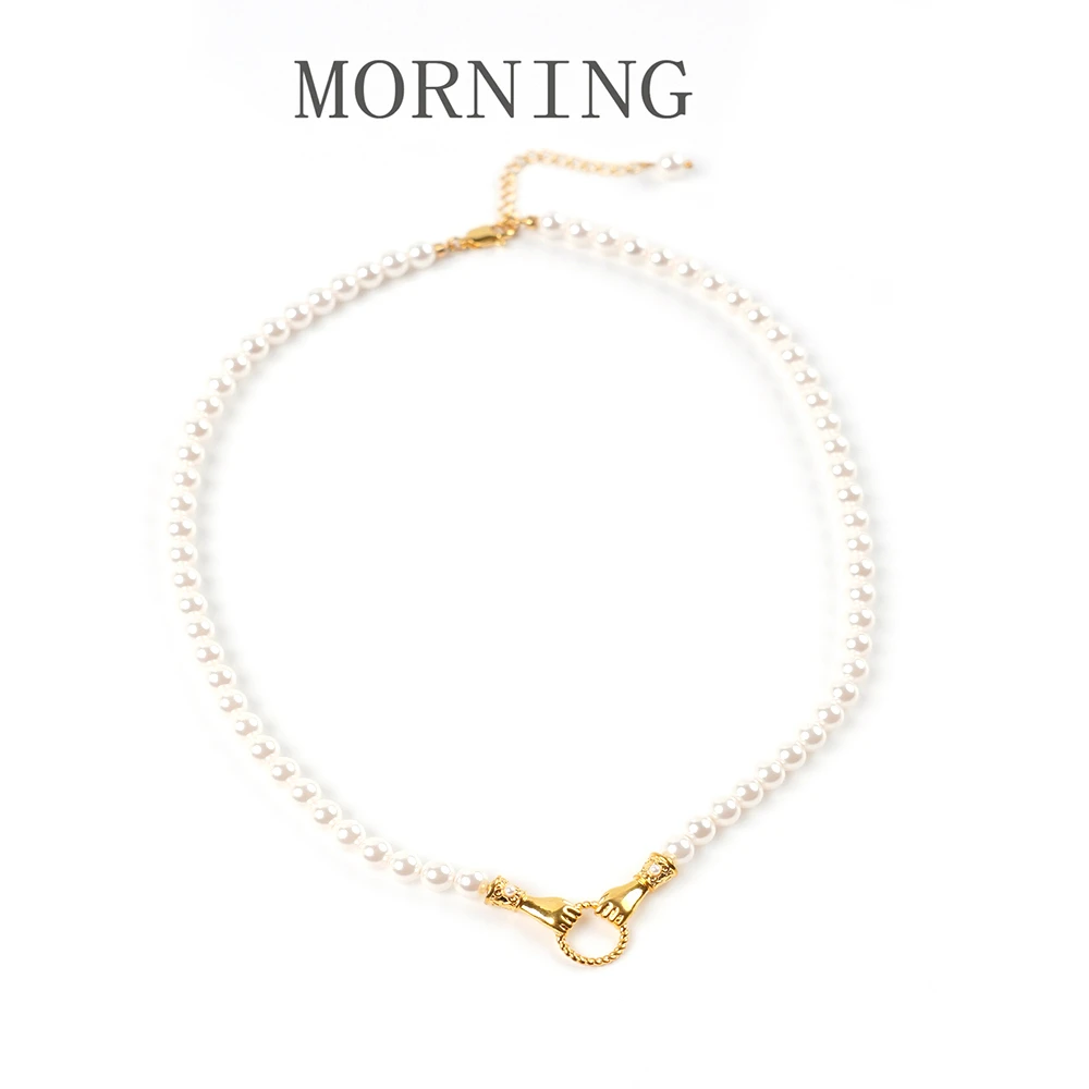 铜合金项链 项圈玫瑰MORNING/早安日记百搭坠链执子之手珠宝-1385