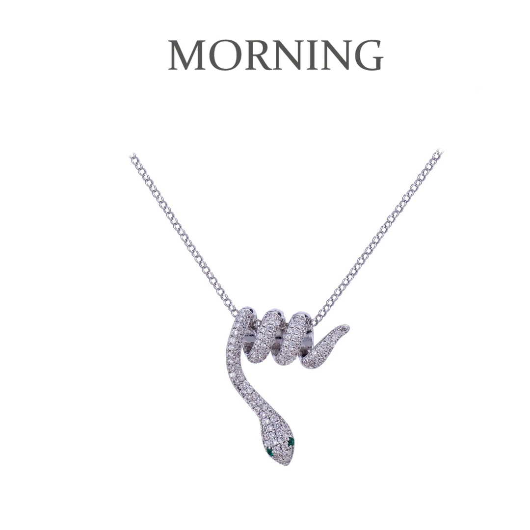 铜合金项链 MORNING/早安日记法式【蛇姬】白色 时尚 潮流项链-1030