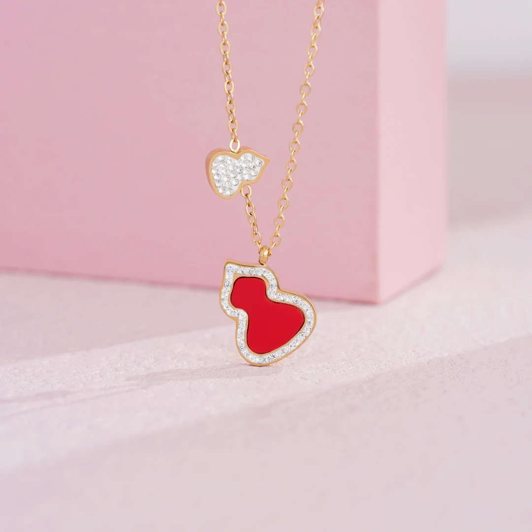 CARILLA 钛钢项链 轻奢小葫芦项链女夏时尚高级感七夕节饰品礼物