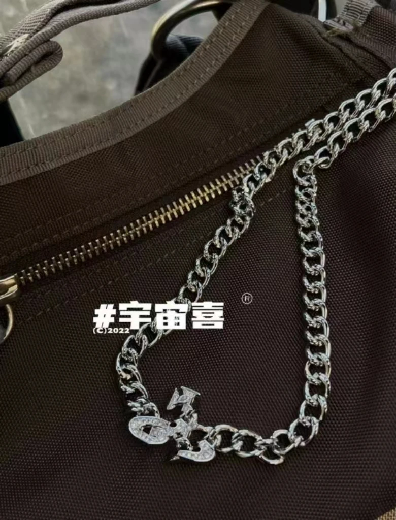 铜合金项链 G5-002小众【反转星球vivi链条满锆微镶项链】