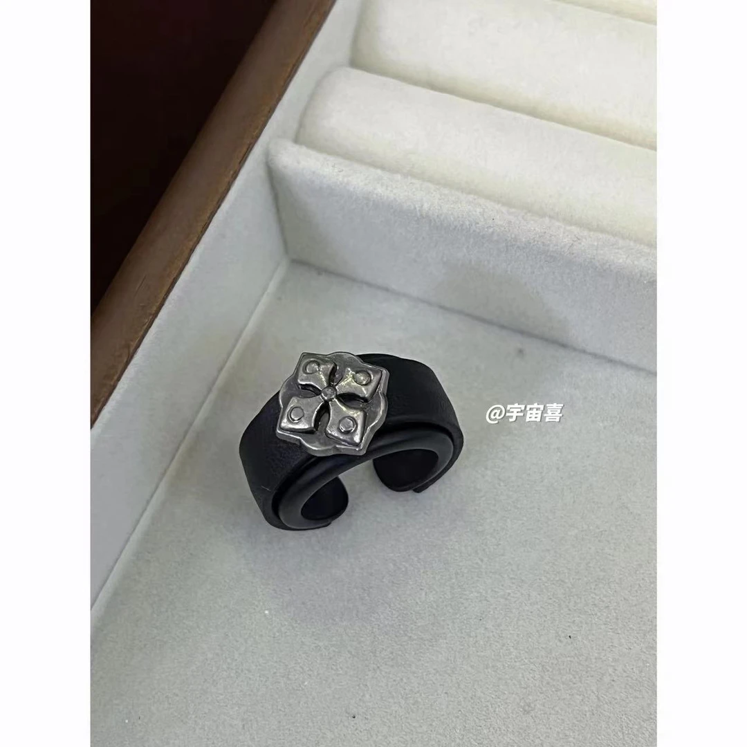 铜合金皮质戒指 K1-015【皮质戒指大扳指活口戒指】
