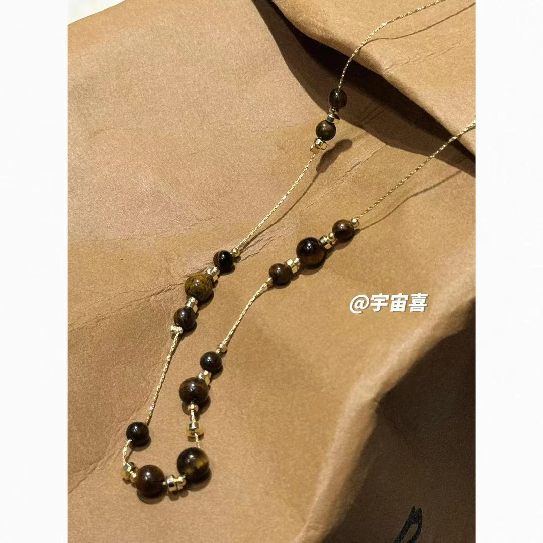 钛钢项链 G3-020【钛钢花纹小串珠叠搭细链条项链】