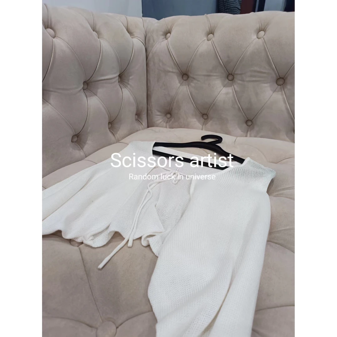 【Scissors artist】一半春休高端设计师走秀女装针织披肩0278