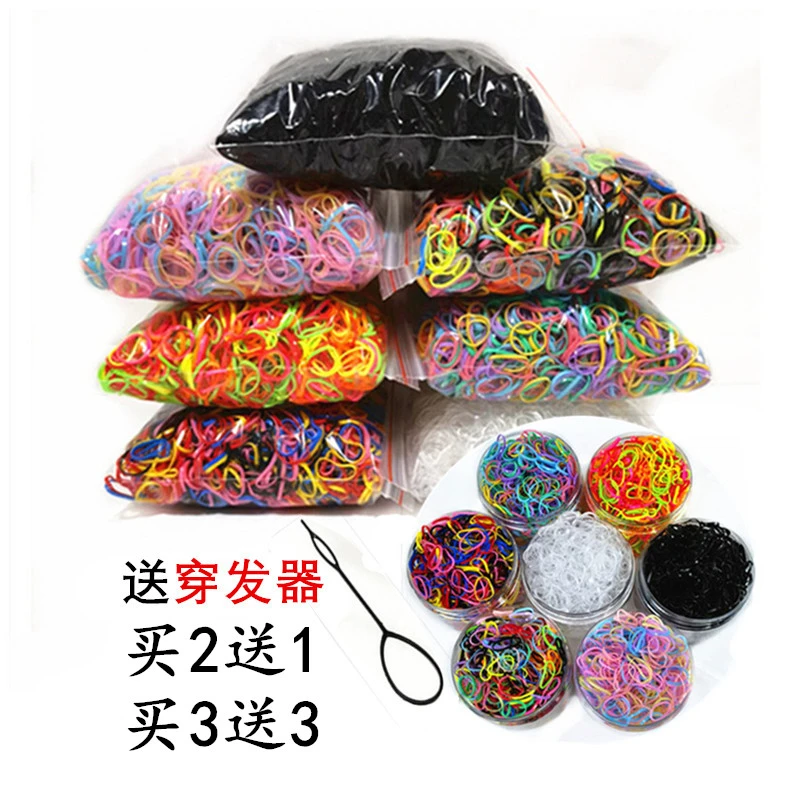 日本皮套一次性小皮筋盒装彩色加厚款儿童扎头发黑色小皮套小发圈