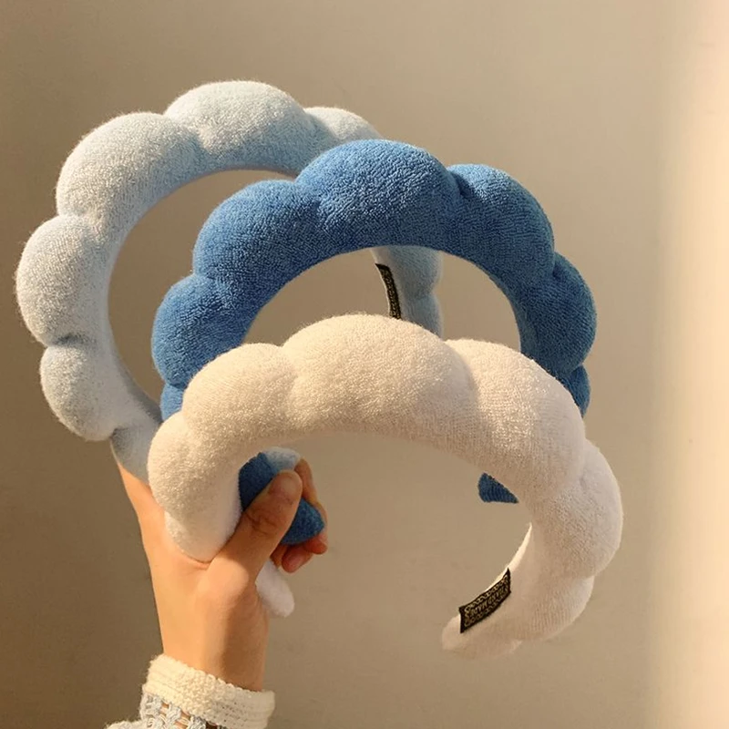 法式蓝色云朵女高颅顶洗脸压发发卡头箍网红2023秋冬新款