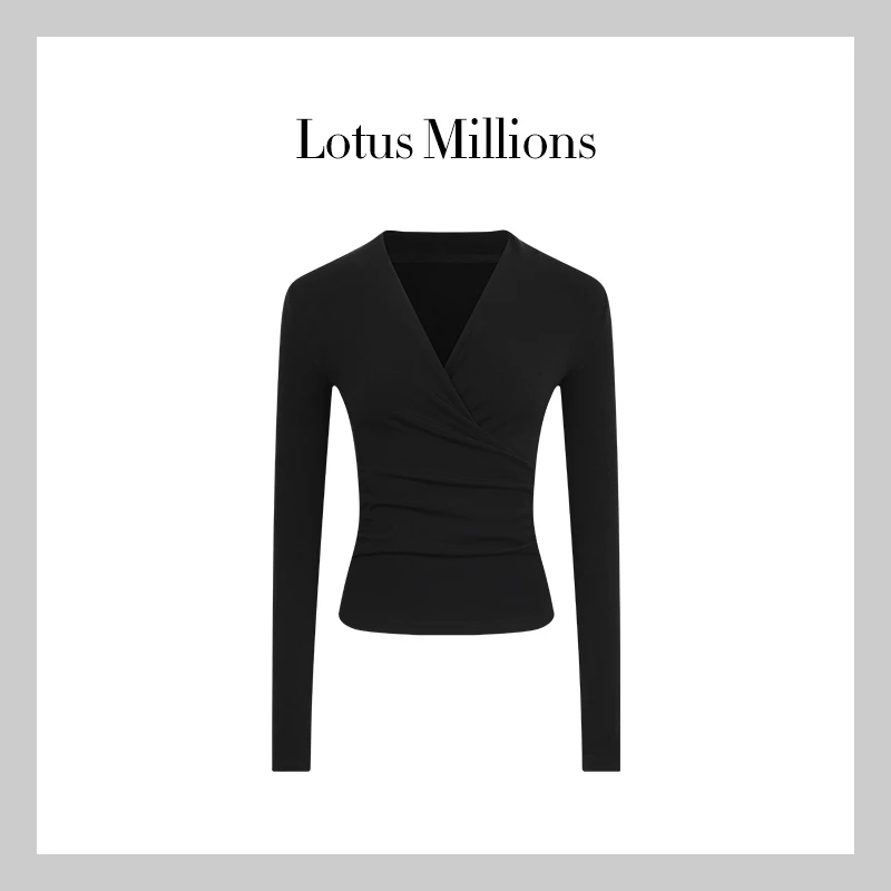 莲的百万【打底衫】2024年新款时尚百搭气质修身显瘦长袖针织衫