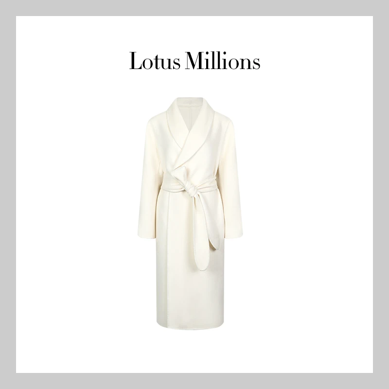 莲的百万【居里2.0】2023年冬季新款 双面羊毛大衣女气质浴袍款
