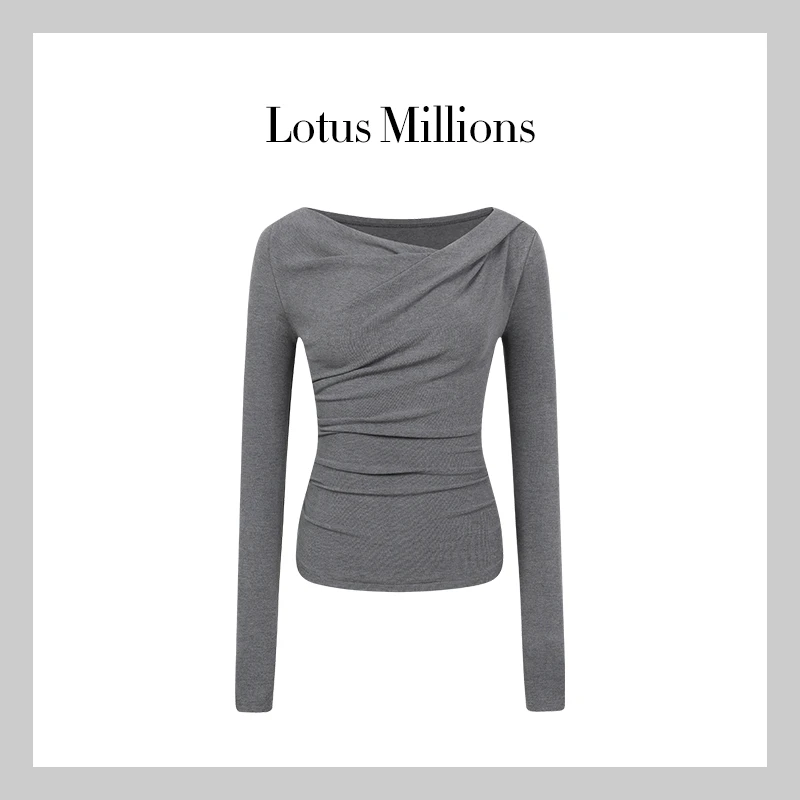 莲的百万【打底】2024年新款气质休闲百搭设计感女士长袖打底上衣