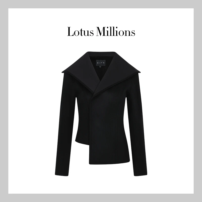 莲的百万【山本耀司】2024年设计师秋冬系列海军领开衩细节羊毛外套