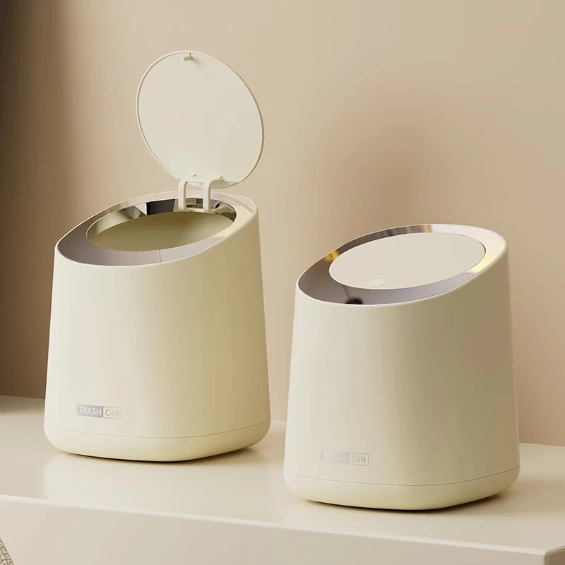 桌面垃圾桶按压式客厅轻奢杂物桶车载家用办公桌餐厅收纳筒垃圾篓