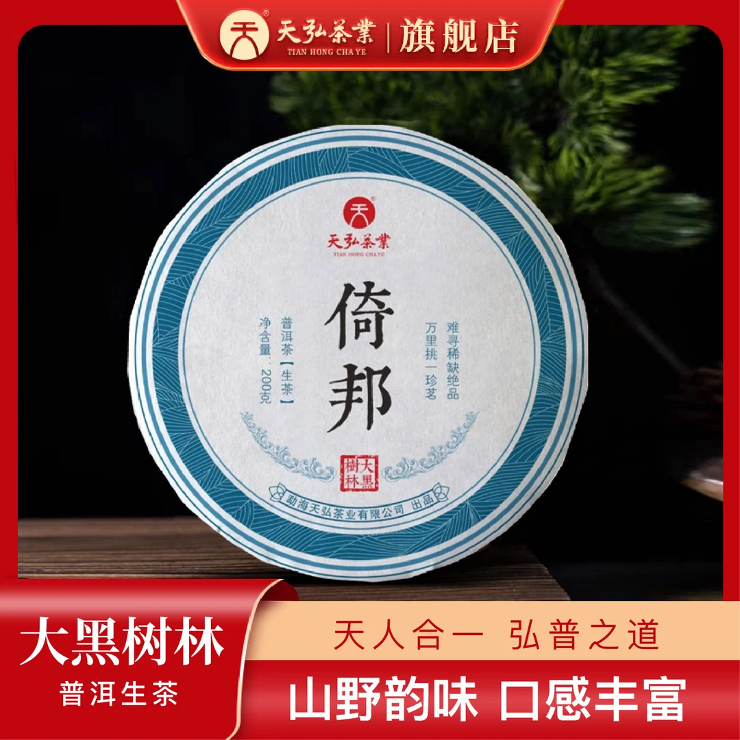 天弘茶业【森林中的隐者】2023年倚邦大黑树林生茶200g
