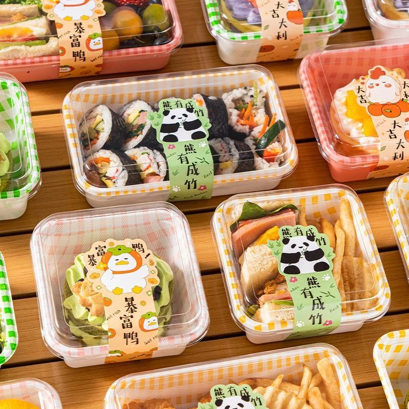一次性寿司打包盒春游野餐便当饭餐盒水果盒子专用食品级蛋糕摆摊