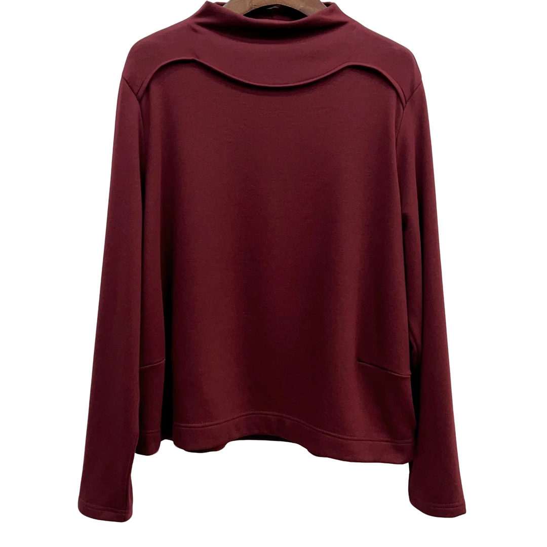 2245017泓【麻尚】秋冬纯色休闲宽松圆领套头衫