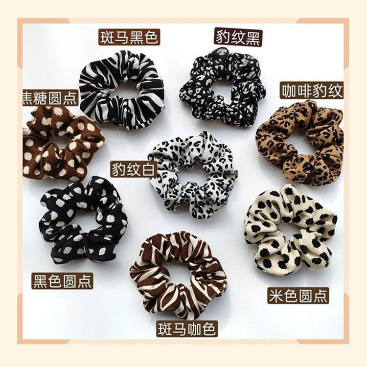 豹纹大肠圈发圈韩国网红ins简约头绳成人皮筋女扎头气质丸子头饰