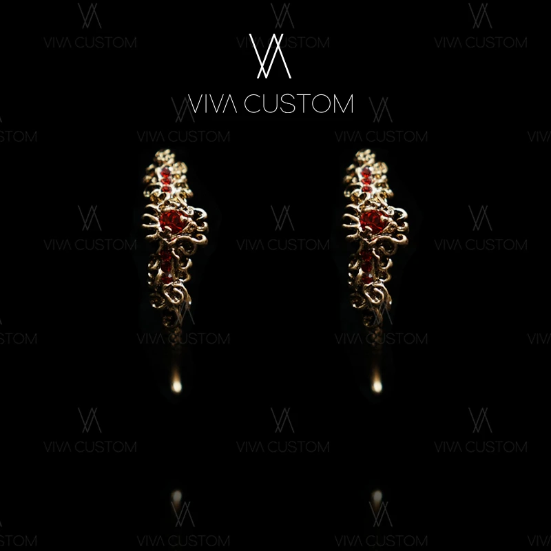 925银合成锆石耳饰 （新中式系列）复古文创吉祥龙鳞流苏耳饰