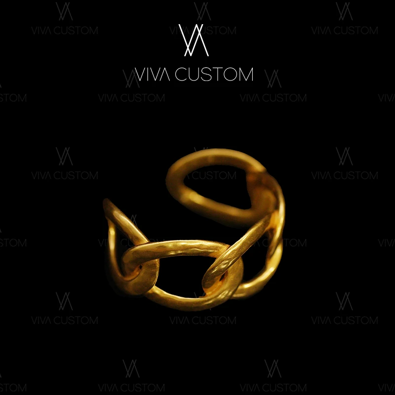 合金手链 （小众设计系列）简约质感百搭椭圆相交手镯-