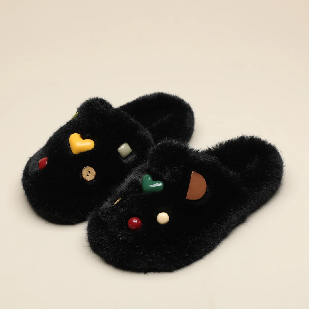 高级感包头女秋冬季室内居家防滑网红明星同款外穿毛毛厚底棉拖鞋