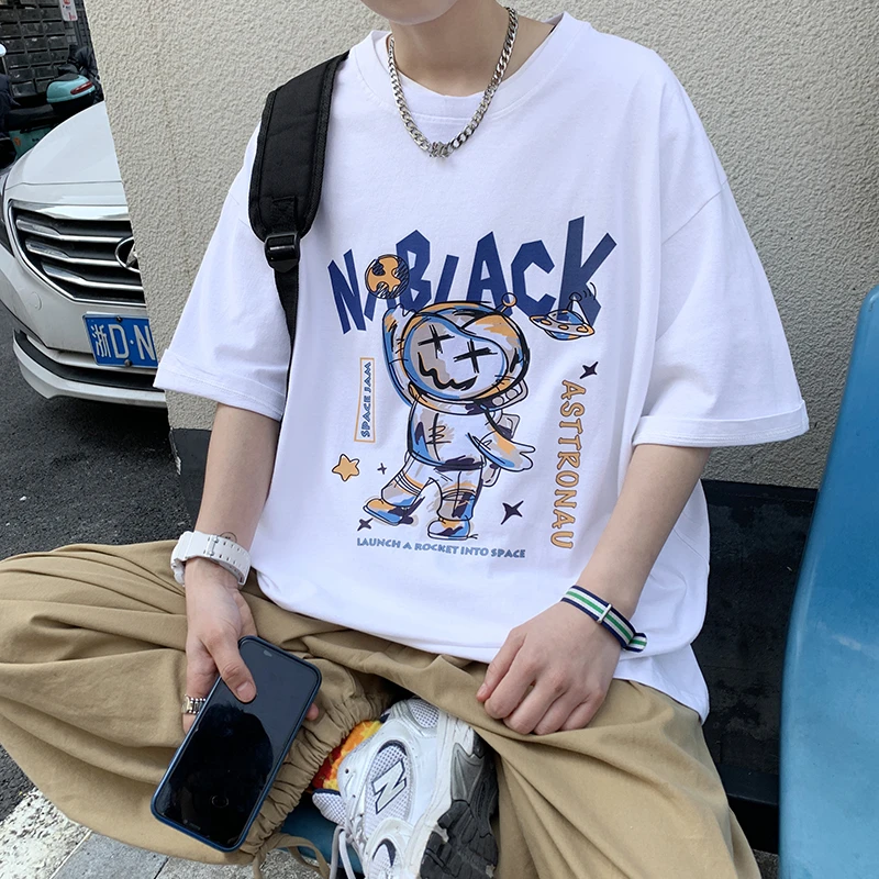 2025夏季260克加厚重磅短袖男生街头圆领短袖上衣潮insT恤