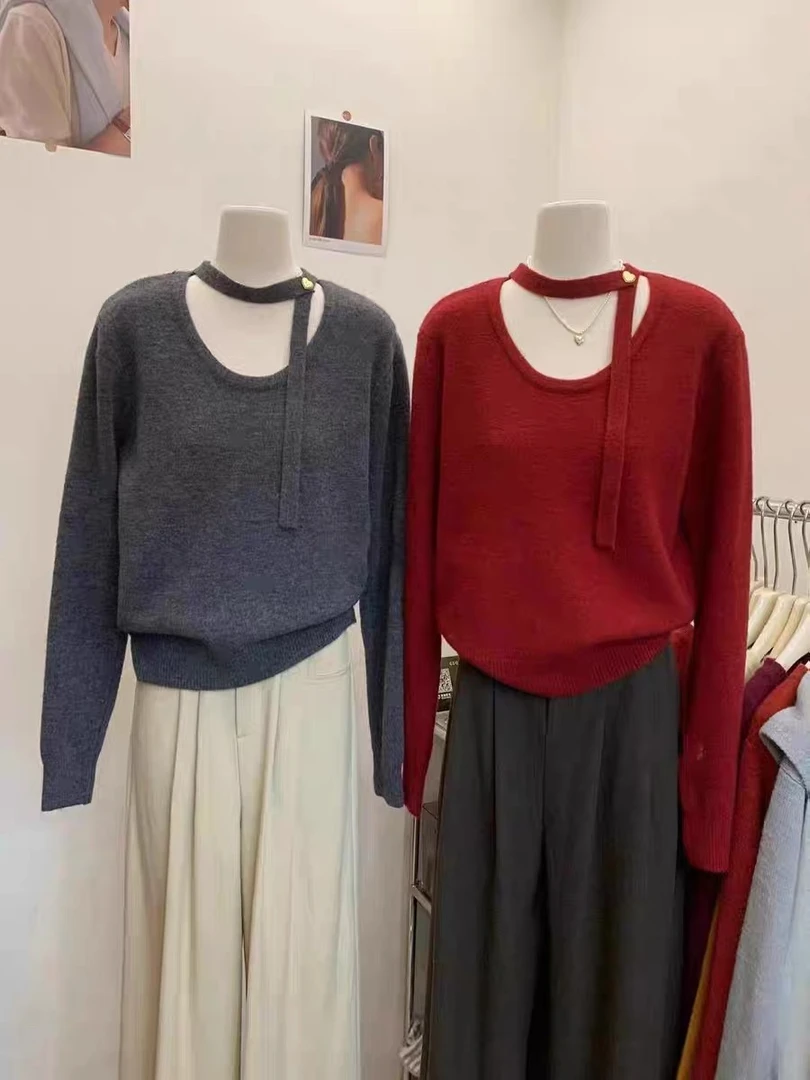 10275-CQ挂脖针织上衣（80-135）