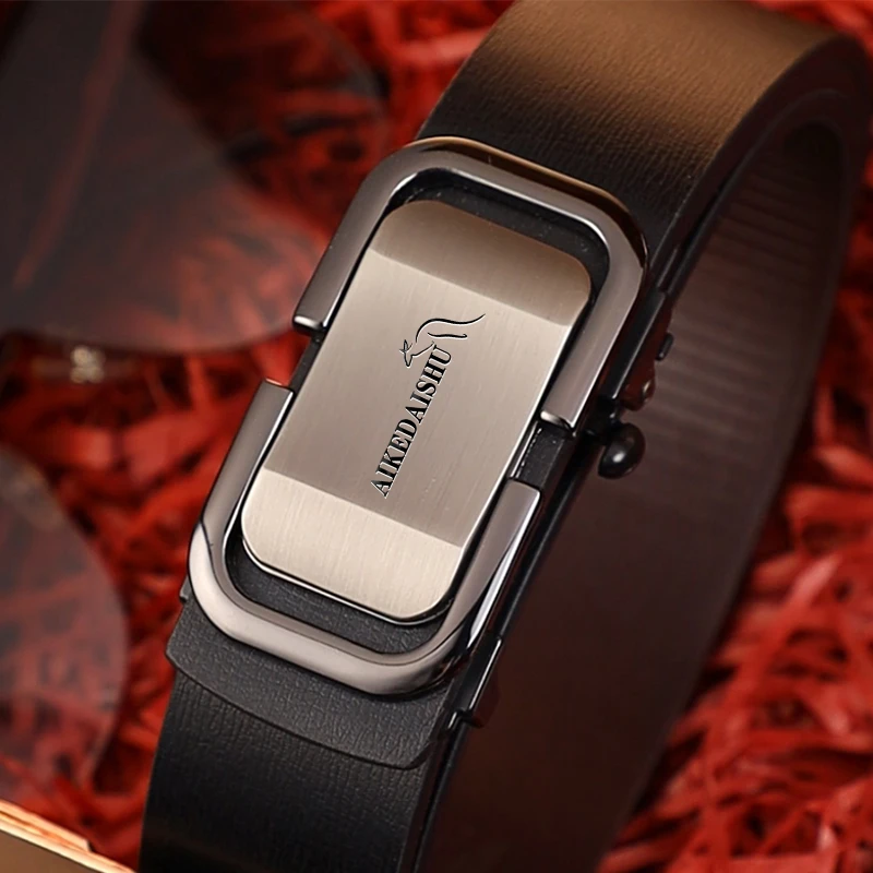 【补贴中】男士腰带商务休闲正品皮带青年中年休闲裤自动扣腰带