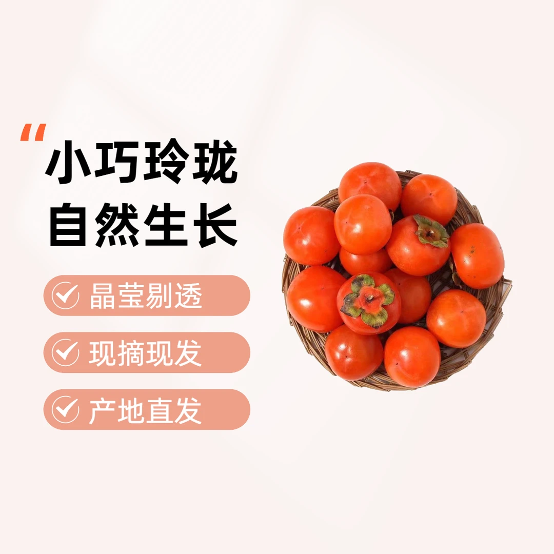【火晶柿子】山西火晶柿子香甜多汁催熟放软食用产地直发流汁流蜜！