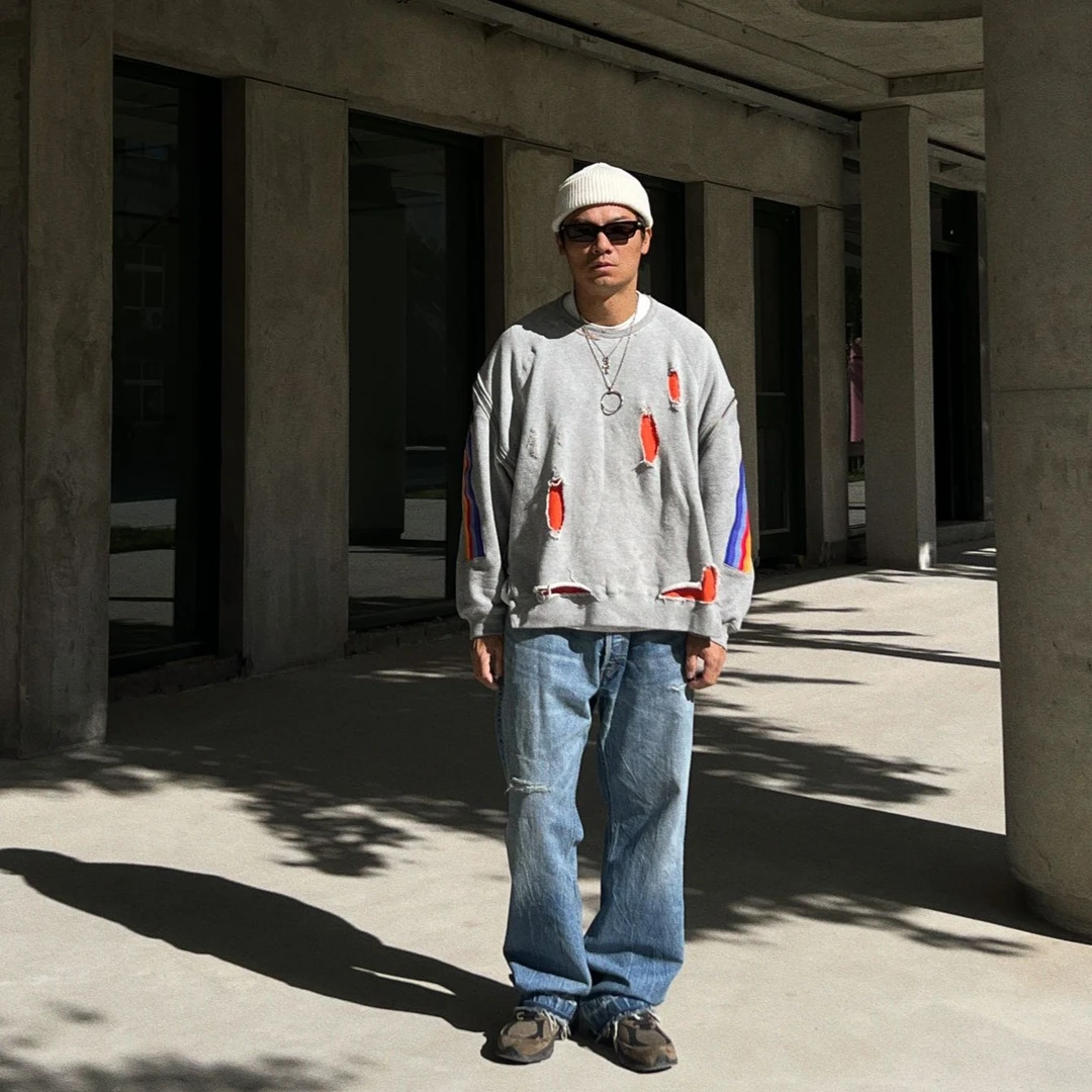 KW7 ARCHIVE 23AW JP02 全日产刀割破坏牛裤 秋冬神裤