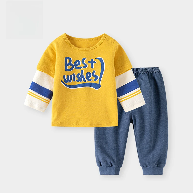 男宝宝春季新款衣服男孩儿童小童春秋装洋气外出可爱假两件套男童