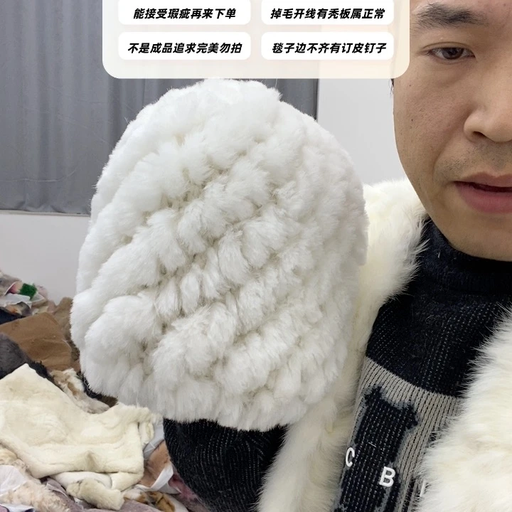 女士帽子羊羔绒绒帽防寒毛绒冬季白色秋冬款保暖时尚