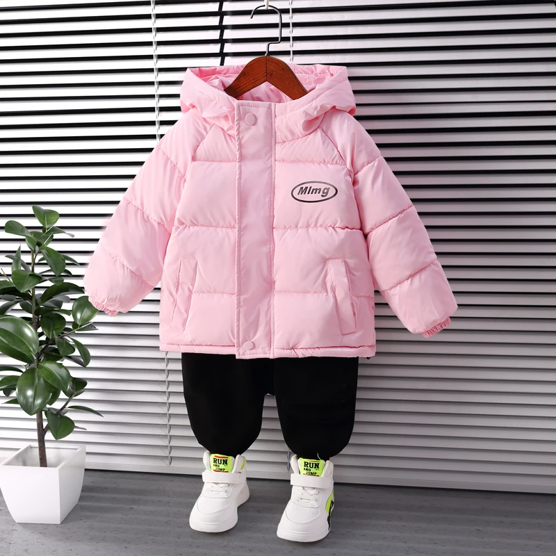 儿童棉服男女童冬季亮面鲨鱼皮免洗外套中小大童加绒加厚棉袄