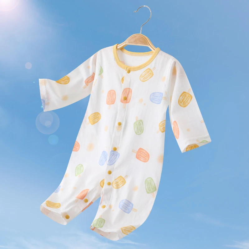婴儿连体衣a类纯棉夏季薄新生儿宝宝衣服哈衣爬服空调服