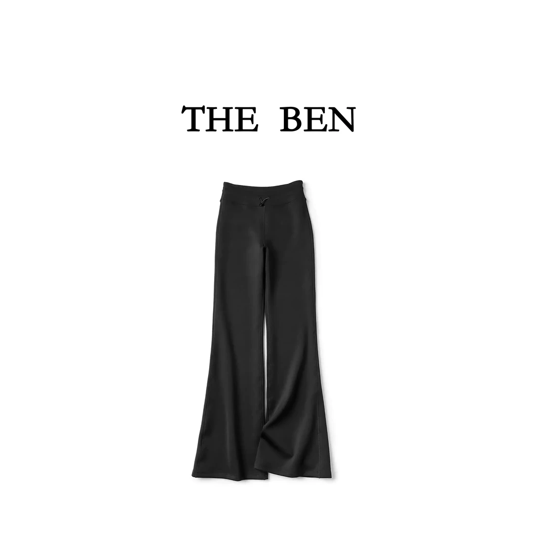 THEBEN福利款2024新品抽绳磨毛瑜伽喇叭裤高腰显瘦马蹄裤 DE11303