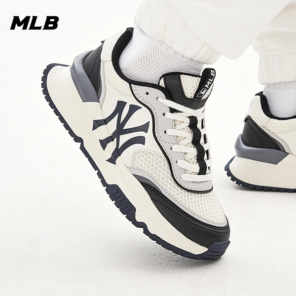 MLB新款潮流时尚低帮系带情侣休闲鞋轻便增高女复古老爹鞋