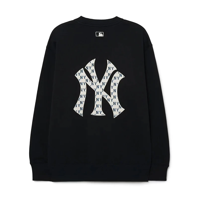 MLB男女情侣复古老花圆领卫衣宽松休闲卫衣潮流印花运动3AMTM0844