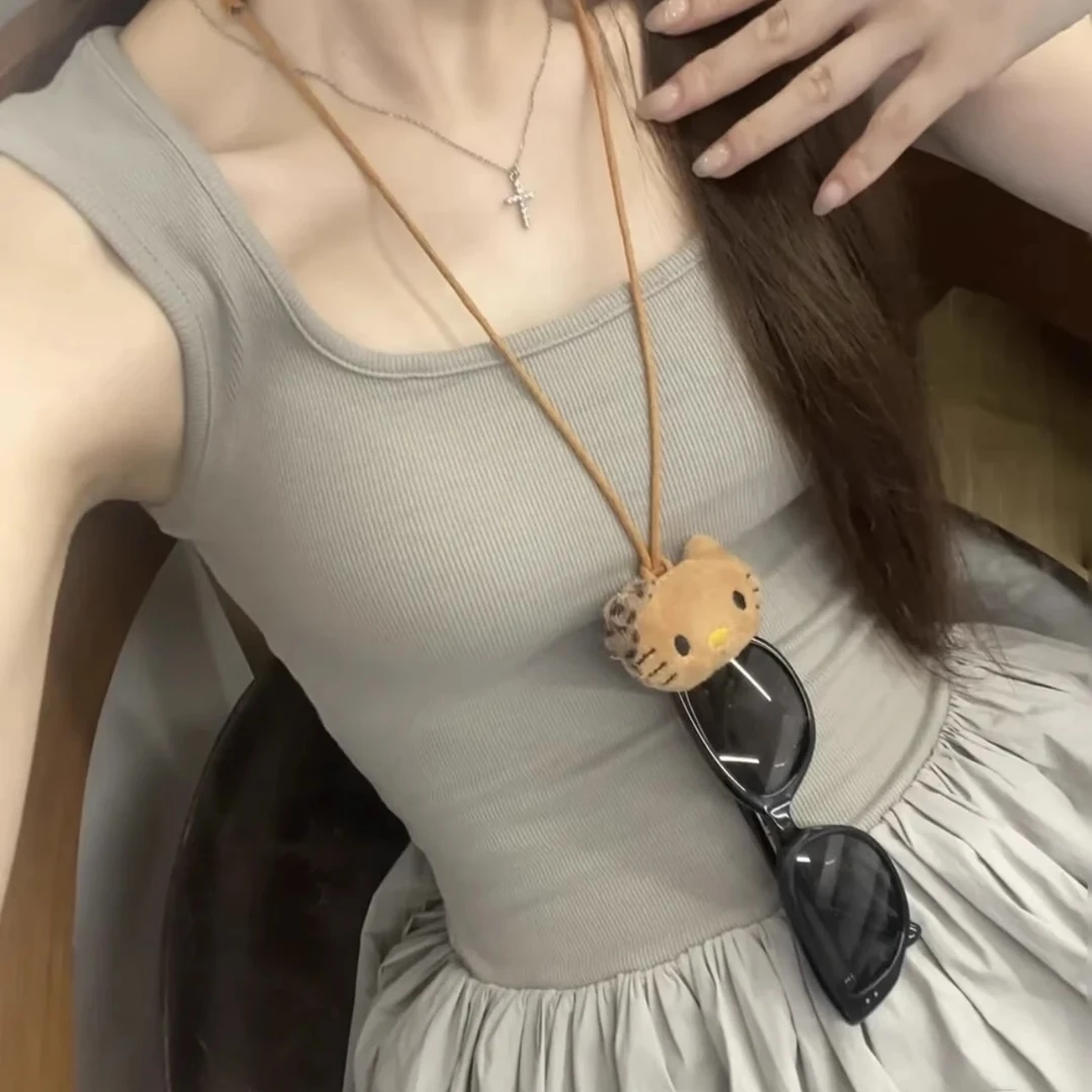 可爱卡通KT猫咪眼镜挂绳时尚百搭毛衣链小众墨镜收纳防滑挂脖链条