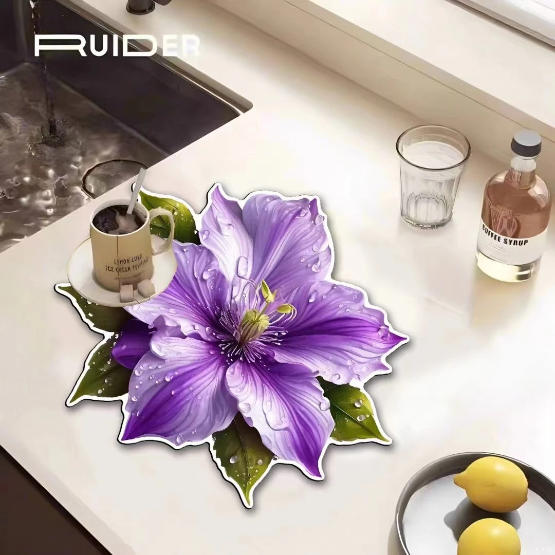 海洋之歌-家用软硅胶吸水软垫茶垫洗衣机软垫沥水软垫茶桌垫布