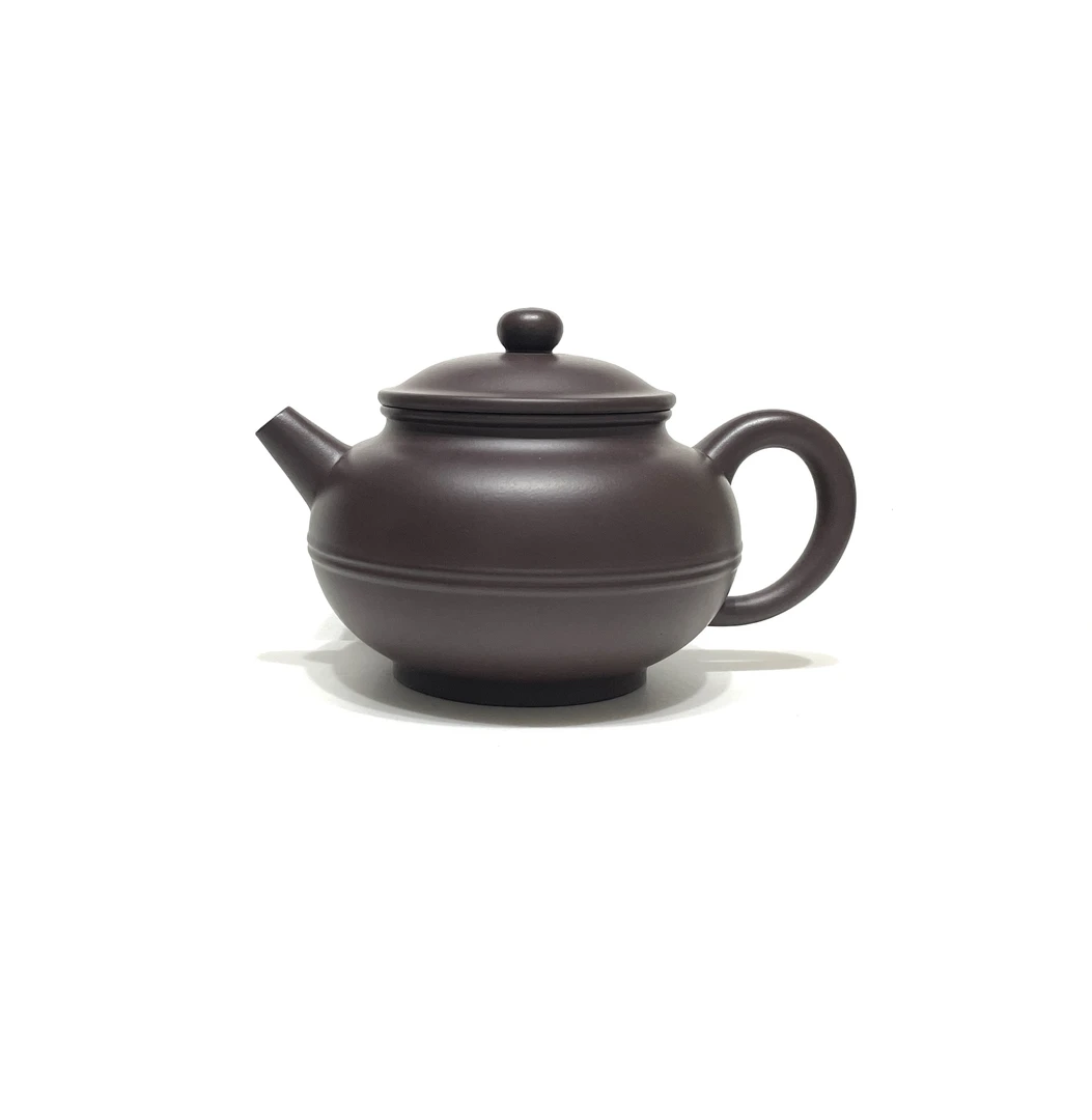 壶名：线圆，王仲英-百目老紫泥-250cc-全手工