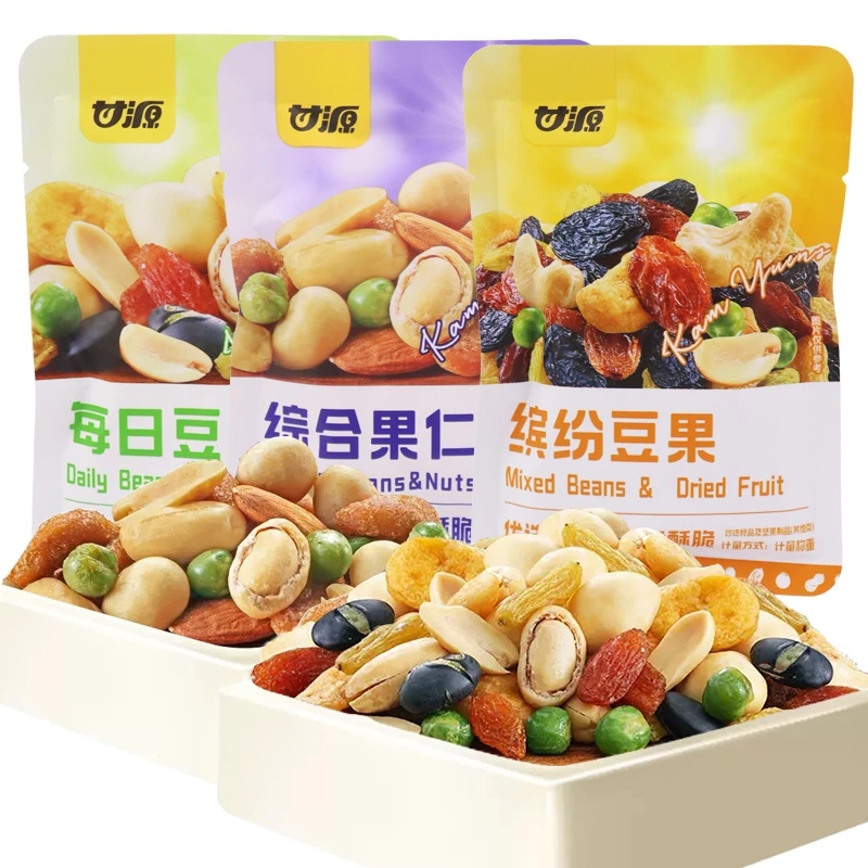 甘源综合果仁每日豆果坚果混合味腰果仁葡萄干小包装炒货干果零食