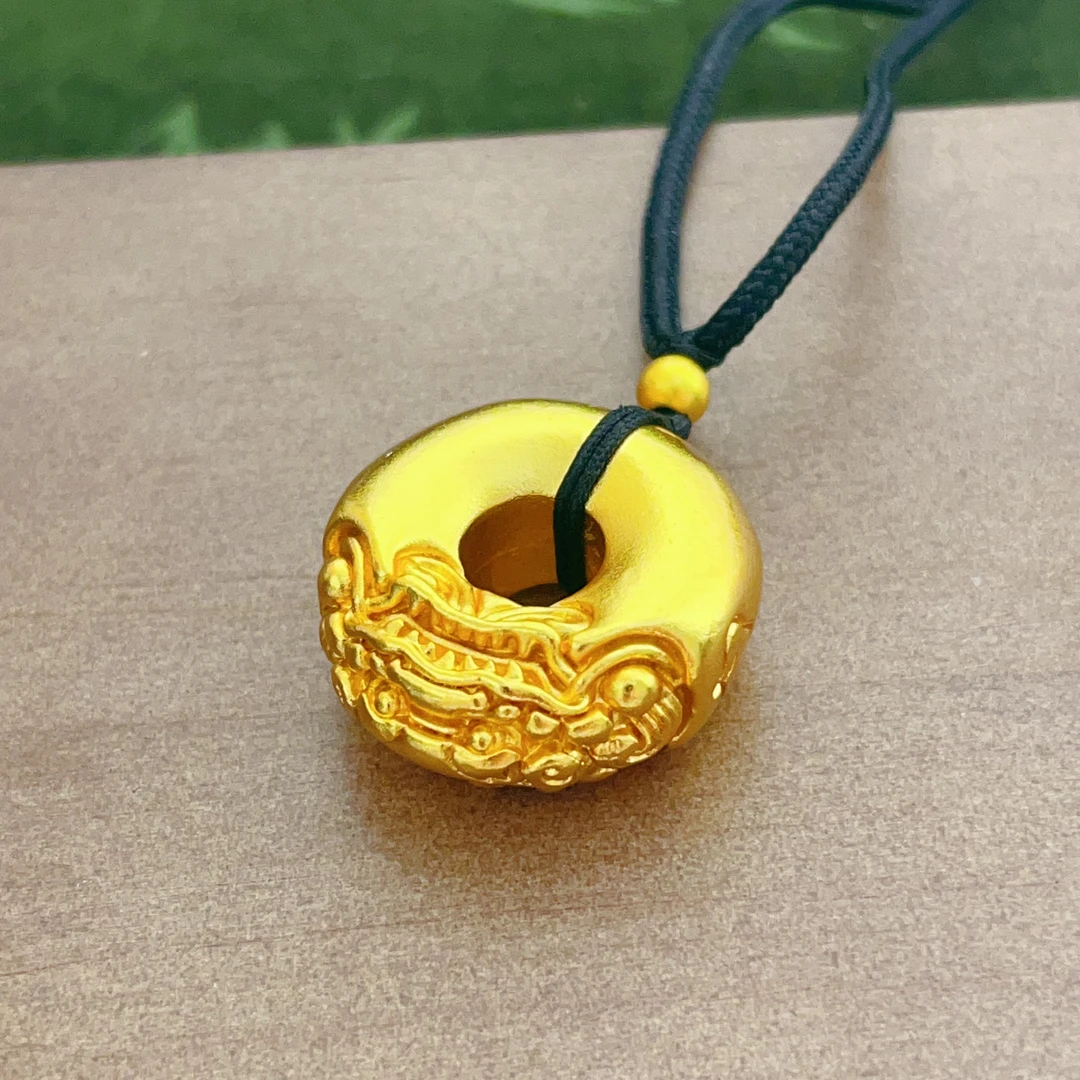 合金吊坠 貔貅平安扣实心传承挂坠项坠精美金色