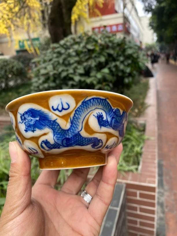 陶瓷纯手工口径12.5高度5.6公分